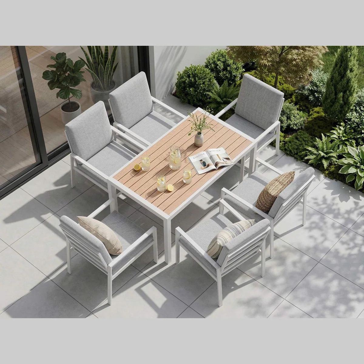 MeXo Gartenlounge-Set, hochwertige Materialien, ergonomisches Design, pflegeleichte Tischplatte 4