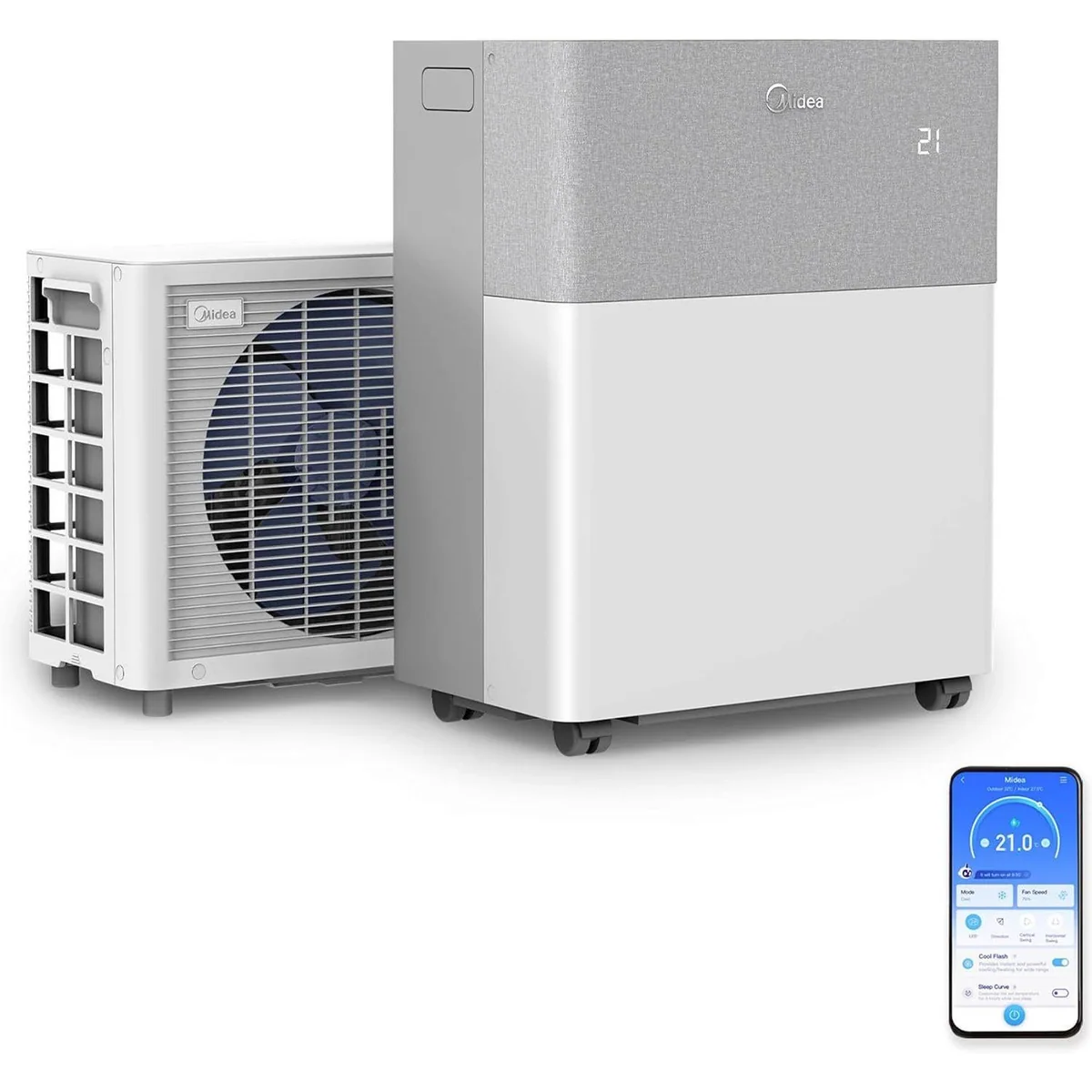 Midea PortaSplit 3,5 kW Klimaanlage, 4-in-1 Funktionalität, kompakte Bauweise