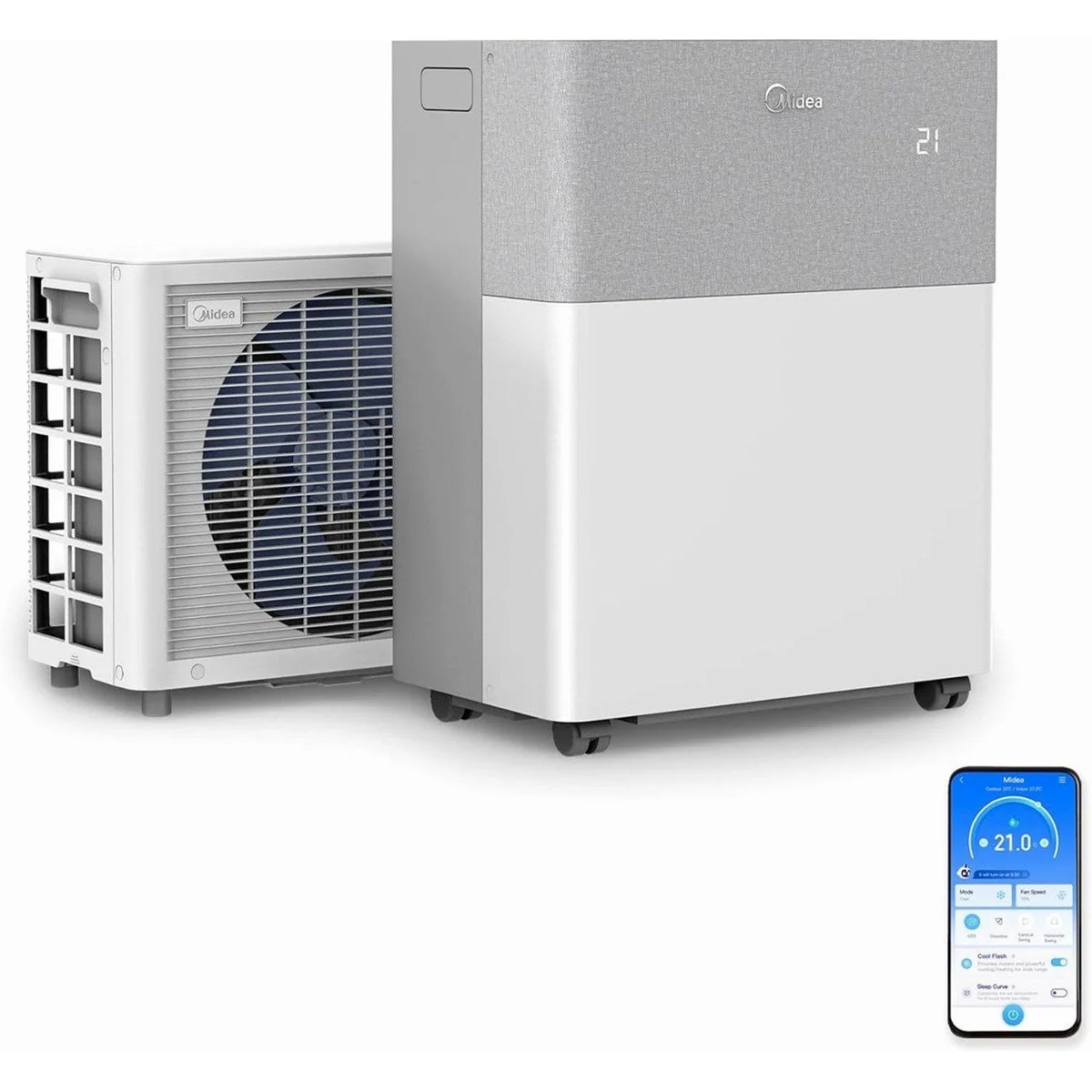 Midea PortaSplit Mobiles Split-Klimagerät, Kühlen & Heizen mit 12.000 BTU