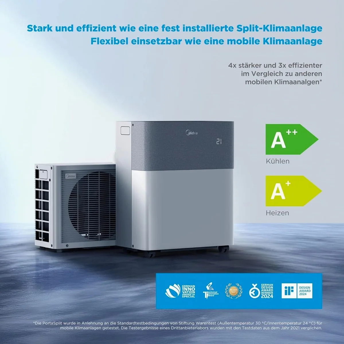Midea PortaSplit Mobiles Split-Klimagerät, Kühlen & Heizen mit 12.000 BTU 3