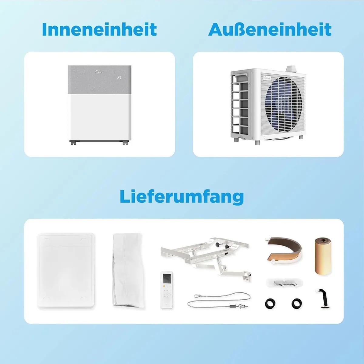 Midea PortaSplit Mobiles Split-Klimagerät, Kühlen & Heizen mit 12.000 BTU 4