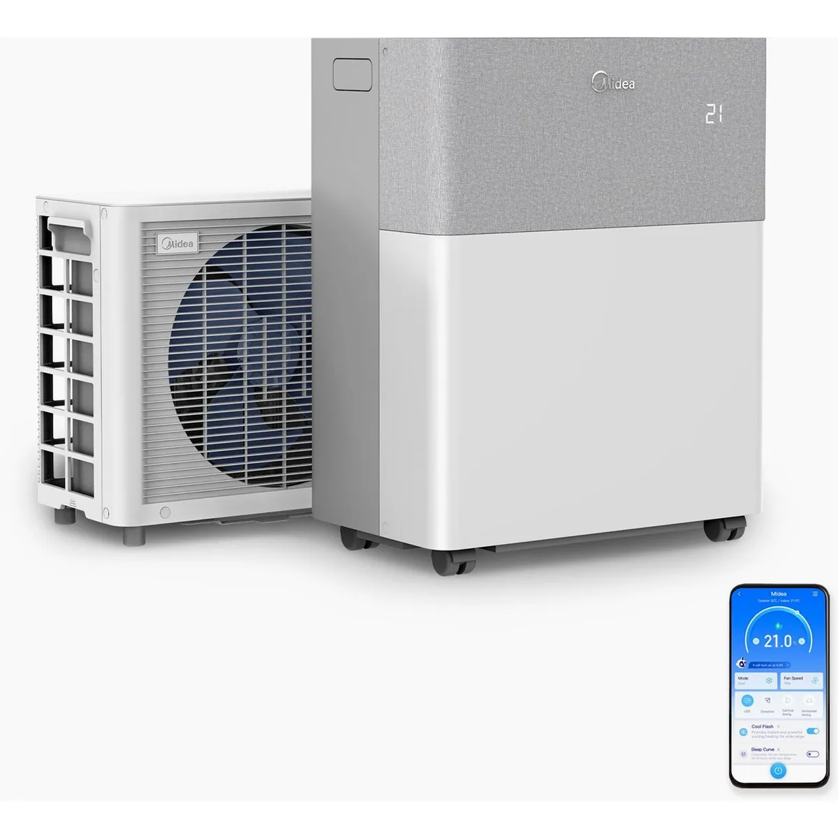 Midea PortaSplit Cool Klimagerät, 3-in-1 Lösung für Räume bis 28m² — Kühlen, Entfeuchten, Ventilieren