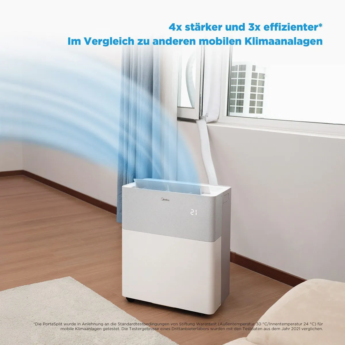 Midea PortaSplit Cool Klimagerät, 3-in-1 Lösung für Räume bis 28m² — Kühlen, Entfeuchten, Ventilieren 3