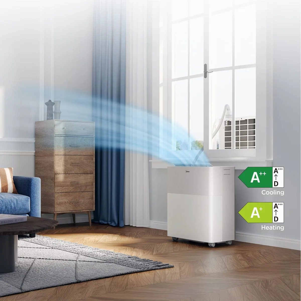 Midea PortaSplit-E Split-Klimagerät, 4-in-1 Vielseitigkeit — Kühlen, Heizen, Entfeuchten, Ventilieren 3