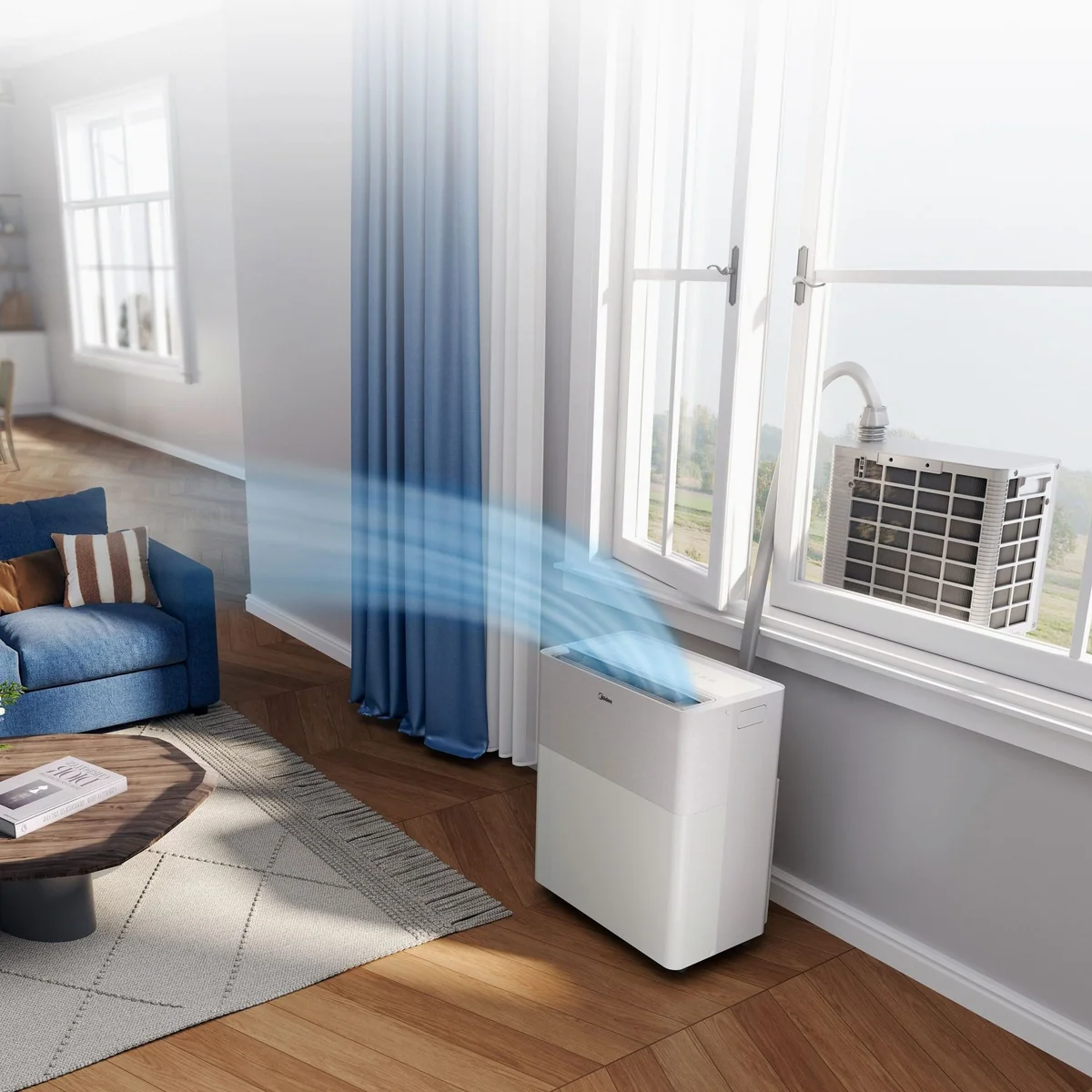 Midea PortaSplit-E Split-Klimagerät, 4-in-1 Vielseitigkeit — Kühlen, Heizen, Entfeuchten, Ventilieren 5