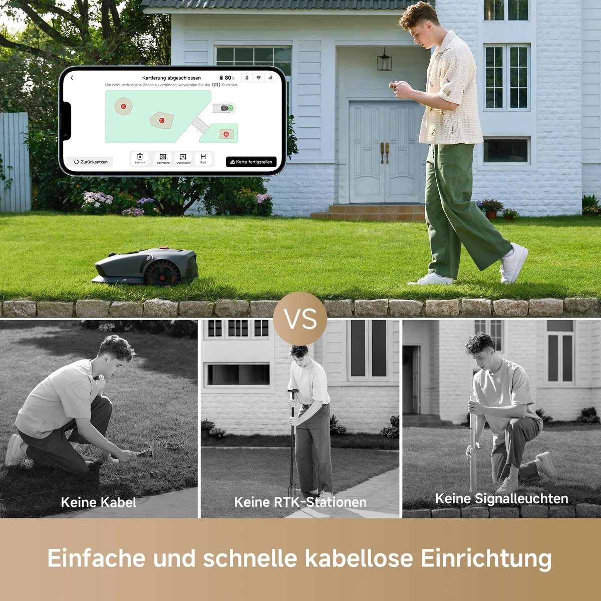 Mova 1000 Rasenmähroboter, präzise Mähtechnik, intelligente App-Steuerung 3