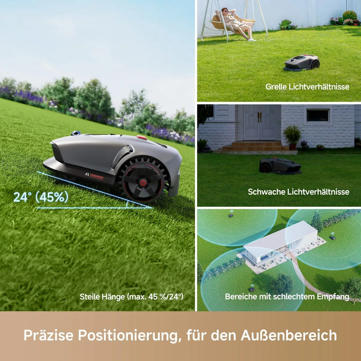 Mova 1000 Rasenmähroboter, präzise Mähtechnik, intelligente App-Steuerung 4