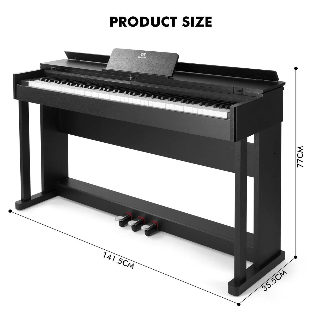 MUSTAR Digitalpiano E-Piano, Hammermechanik, 88 Tasten, USB/MIDI-Anschluss 2