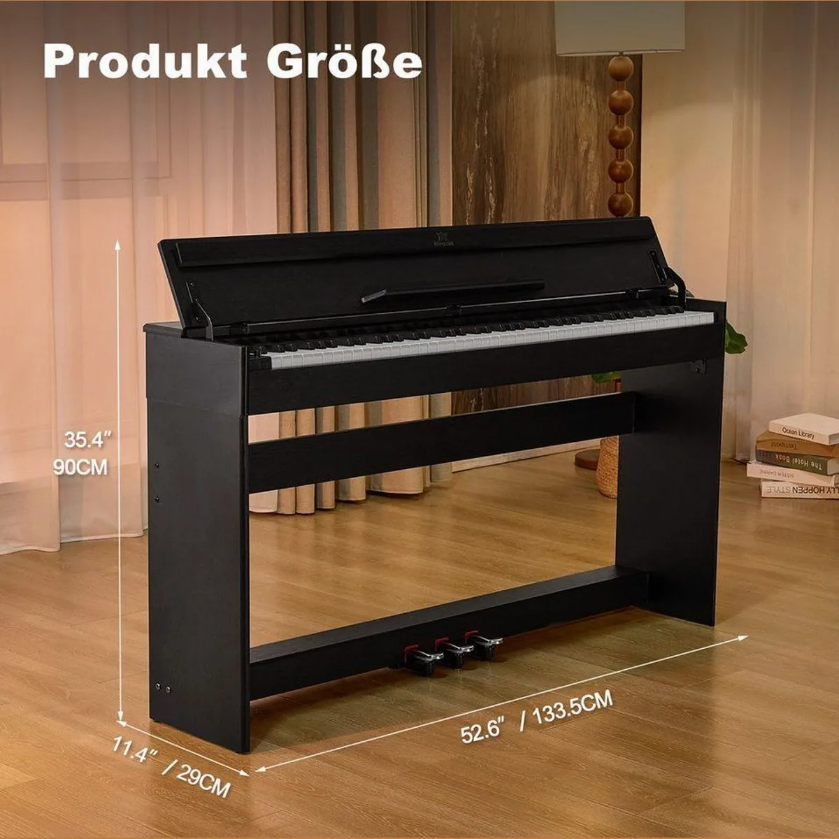 MUSTAR Digitalpiano, 88 Tasten, Bluetooth & 3 Pedale — Halbgewichtete Tasten, Stereolautsprecher, Aufzeichnung 2