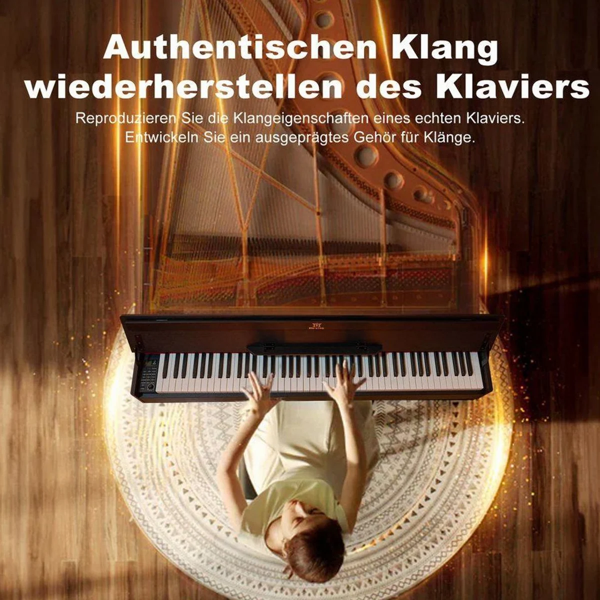 MUSTAR Digitalpiano, 88 Tasten, Bluetooth & 3 Pedale — Halbgewichtete Tasten, Stereolautsprecher, Aufzeichnung 4