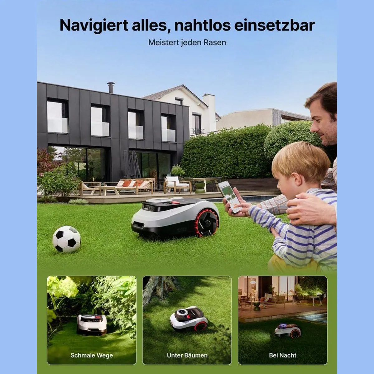NAVIMOW i208 LiDAR Mähroboter, kabellos, 800 m², KI-gestützte Navigation 3