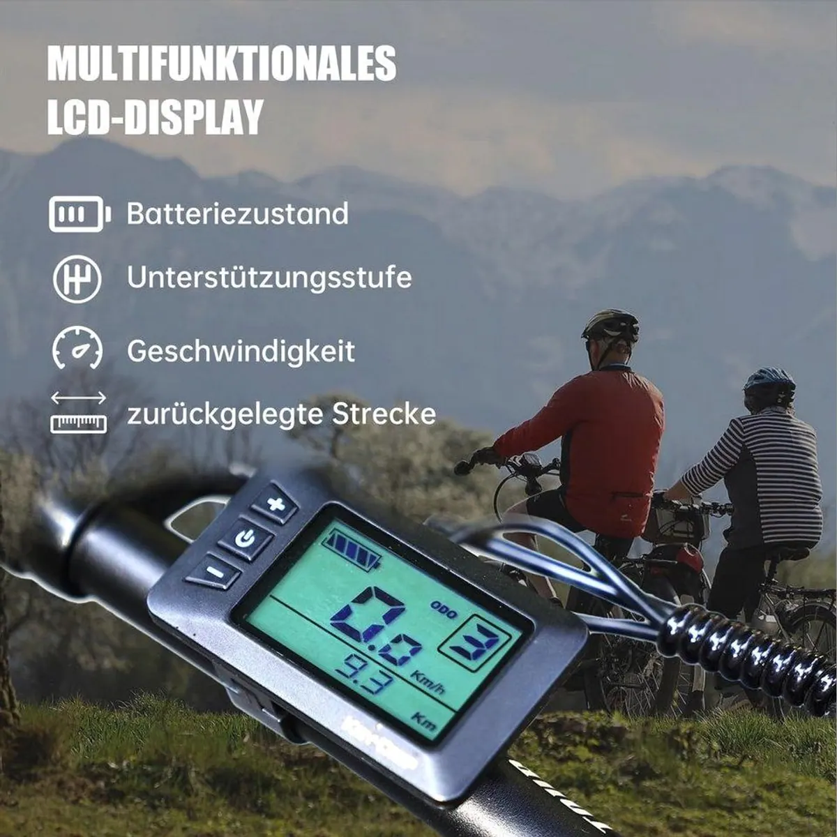 Nettlife E-Mountainbike, 250W Hinterradmotor, 36V/13Ah Akku, LCD-Display 3