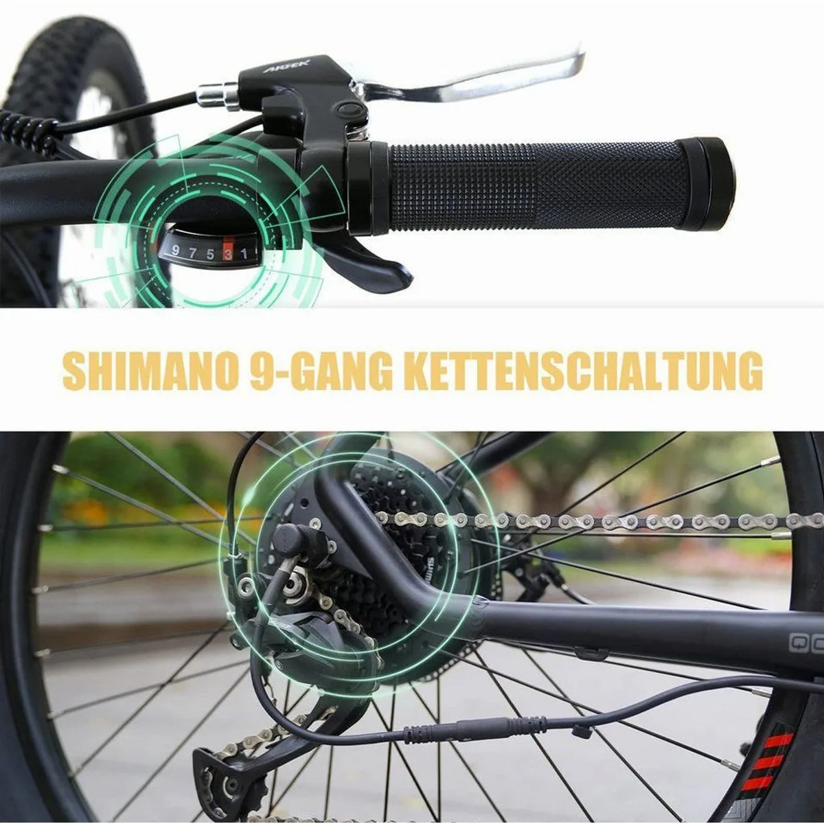 Nettlife E-Mountainbike, 250W Hinterradmotor, 36V/13Ah Akku, LCD-Display 5