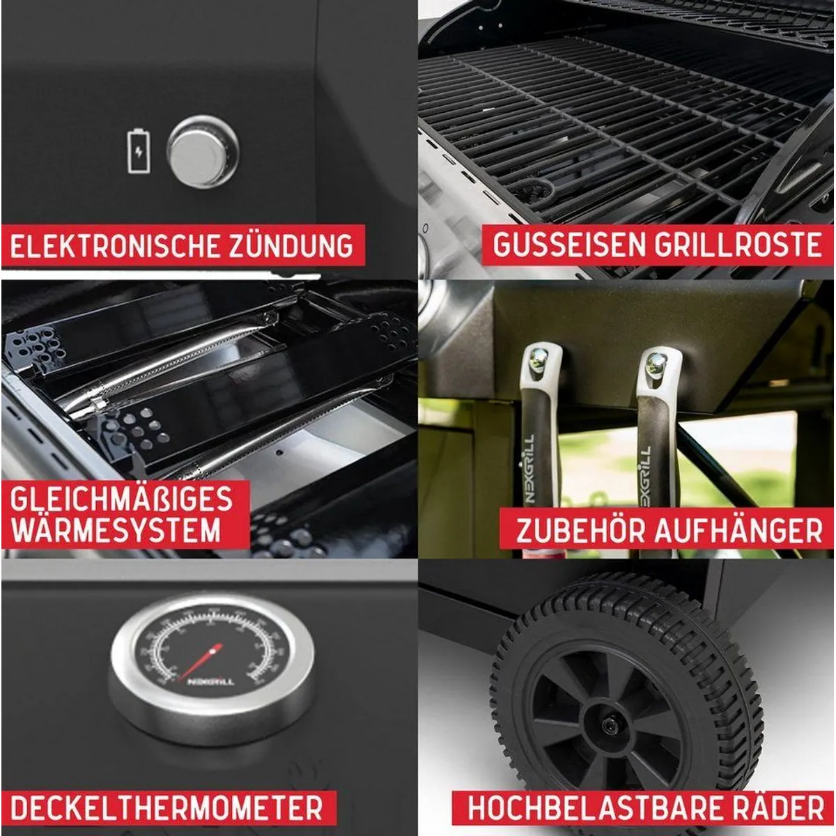 nexgrill Classic 3B Gasgrill, 12 kW Leistung, präzise Temperaturkontrolle 4