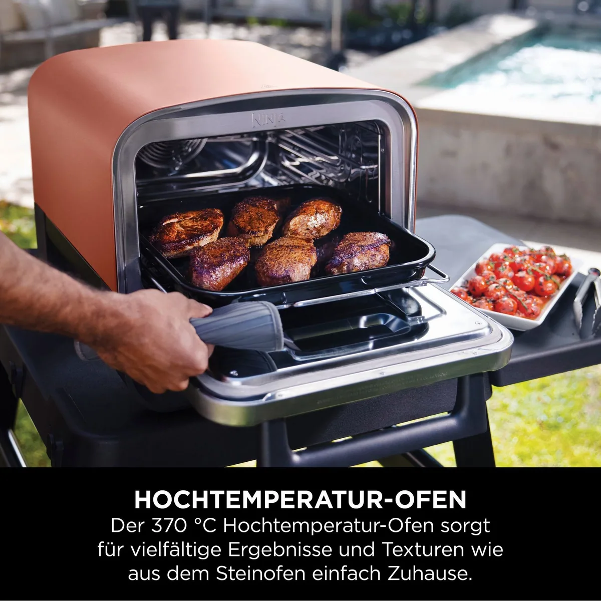 NINJA Multiofen OO101EU, 8-in-1 Outdoor-Kochgerät mit Woodfire-Technologie 4