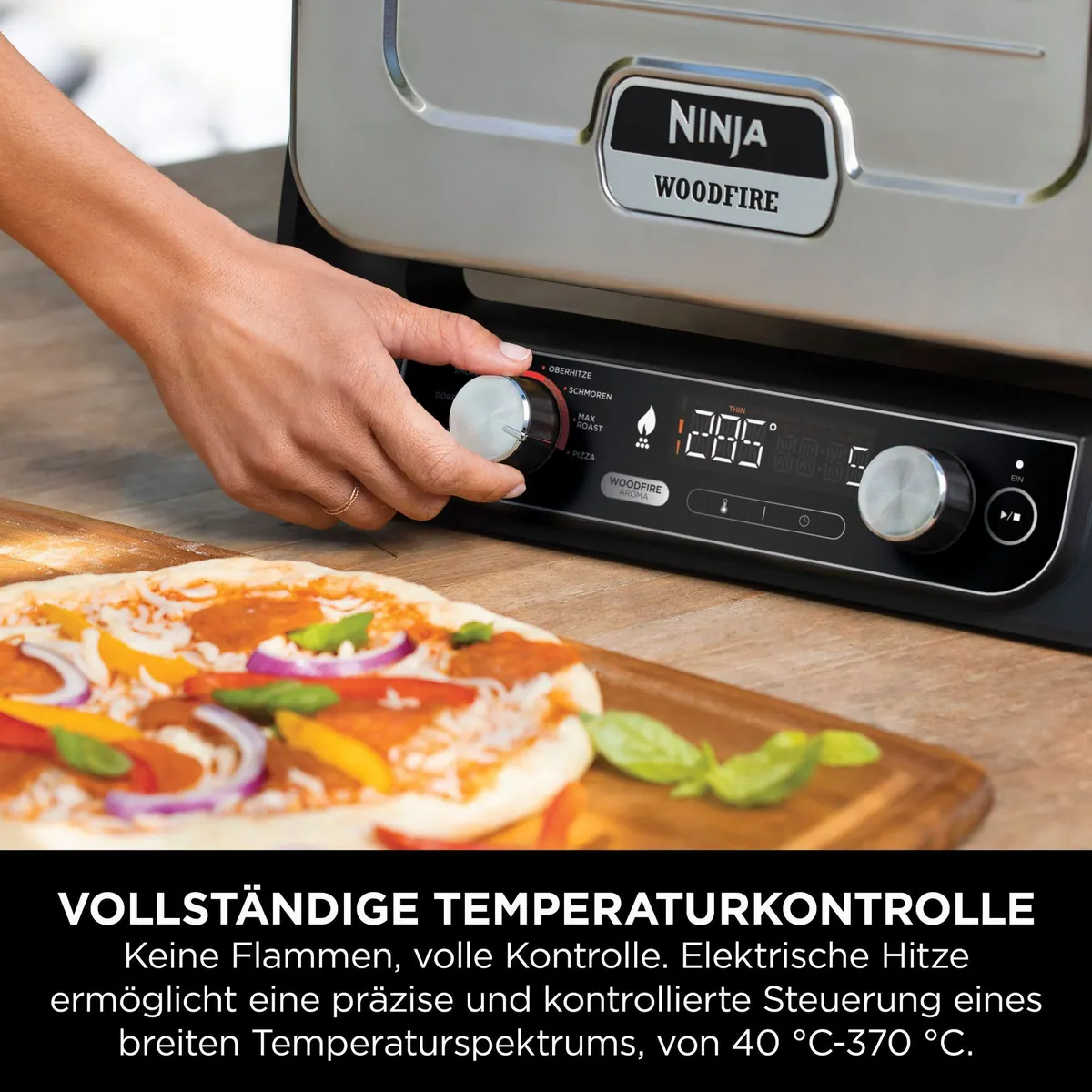 NINJA Multiofen OO101EU, 8-in-1 Outdoor-Kochgerät mit Woodfire-Technologie 5