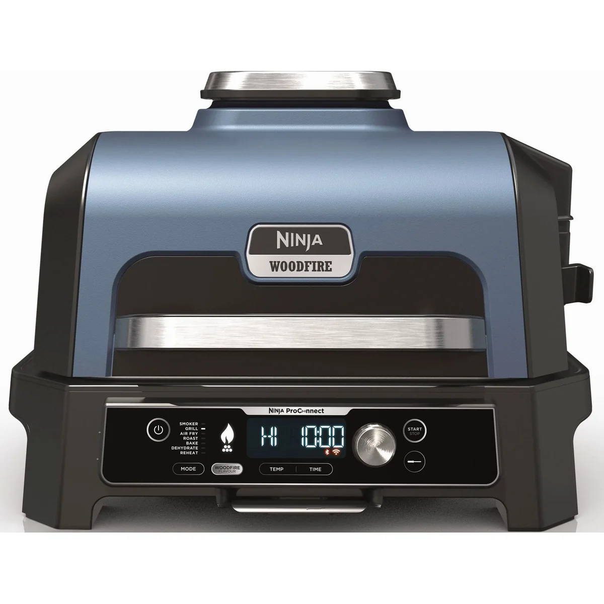 NINJA Woodfire Pro Connect XL OG901EU, 1700 W, elektrischer Tischgrill & Smoker mit App-Steuerung