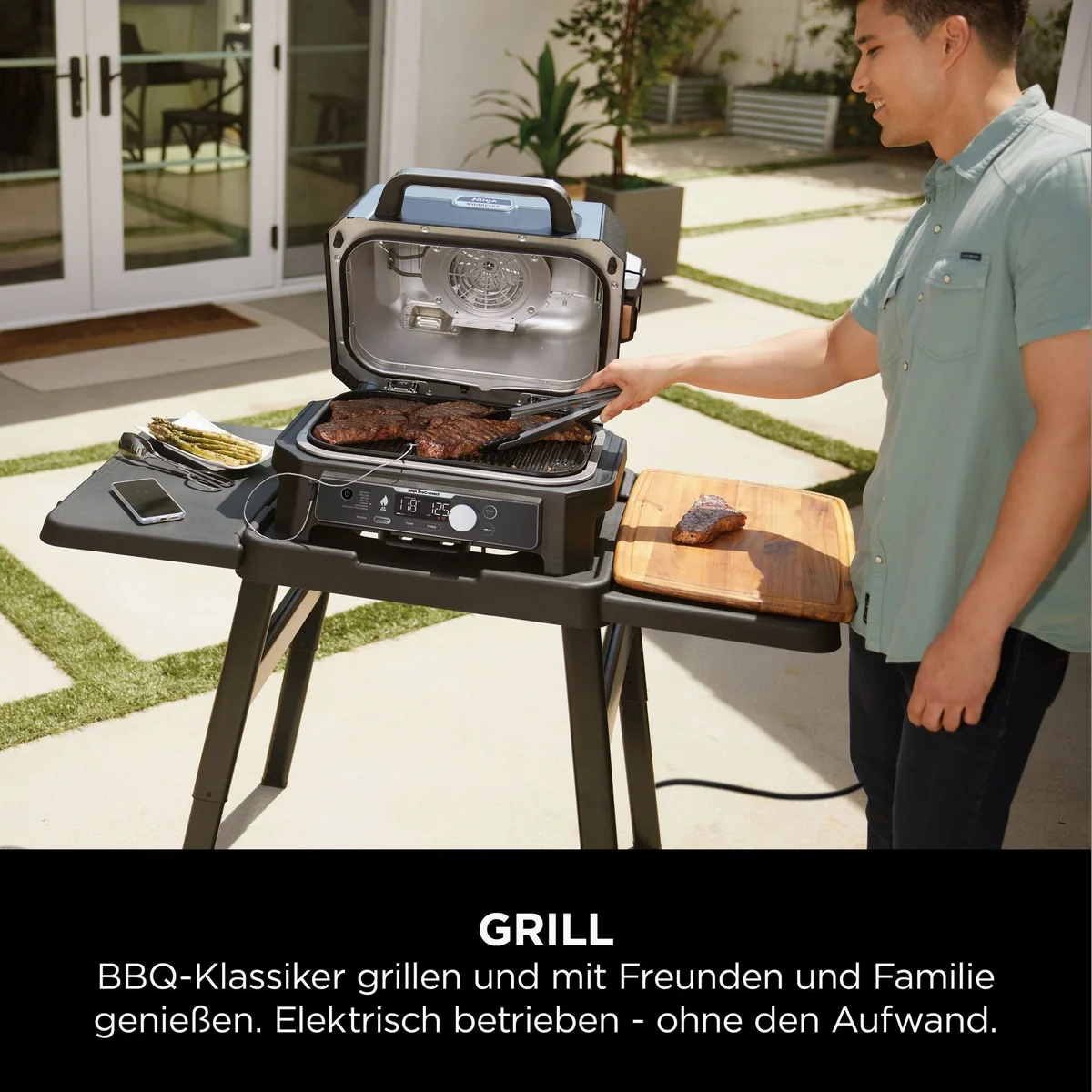 NINJA Woodfire Pro Connect XL OG901EU, 1700 W, elektrischer Tischgrill & Smoker mit App-Steuerung 5