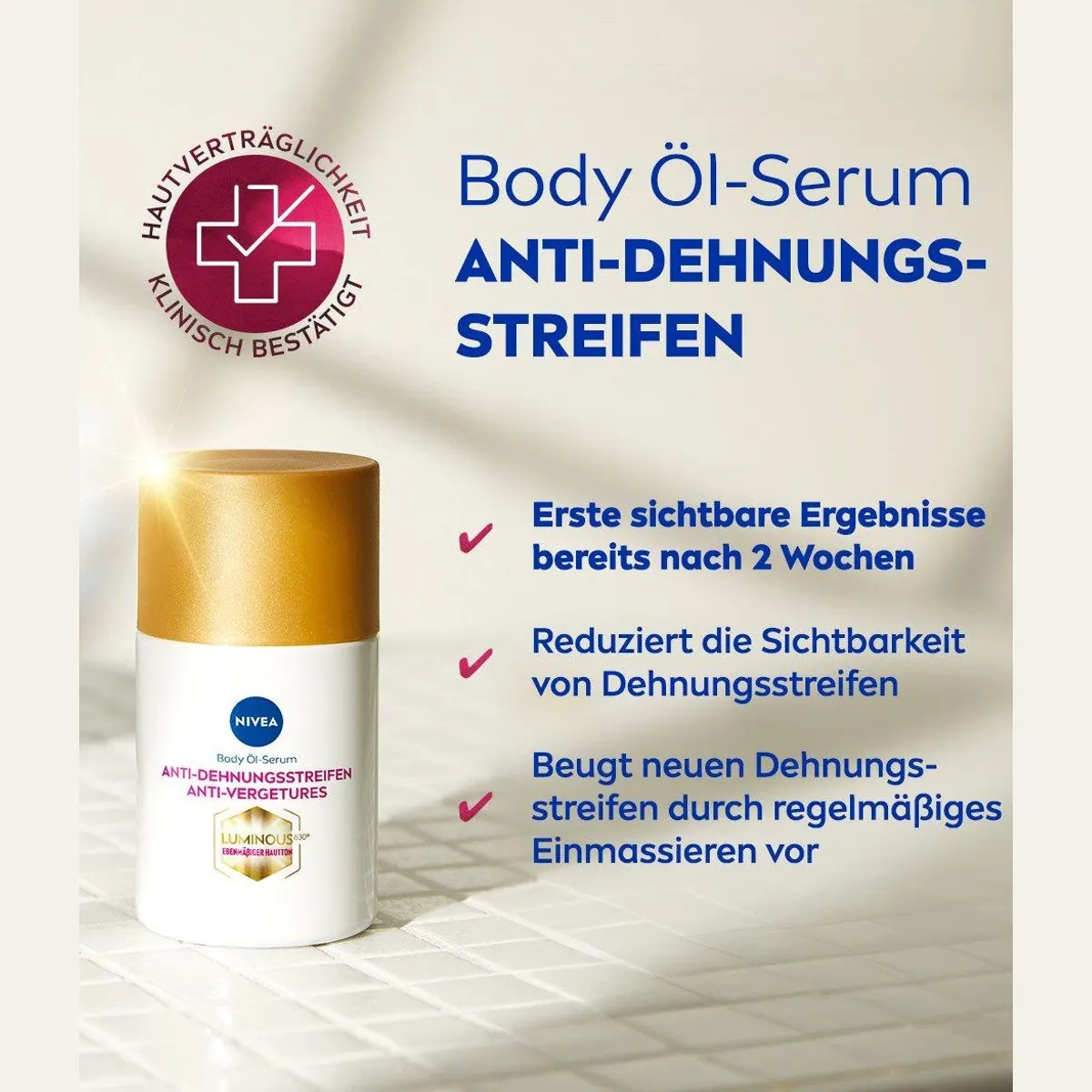 Nivea Körperöl Anti-Dehnungsstreifen, LUMINOUS630 Formel, intensive Feuchtigkeit — 100 ml 3
