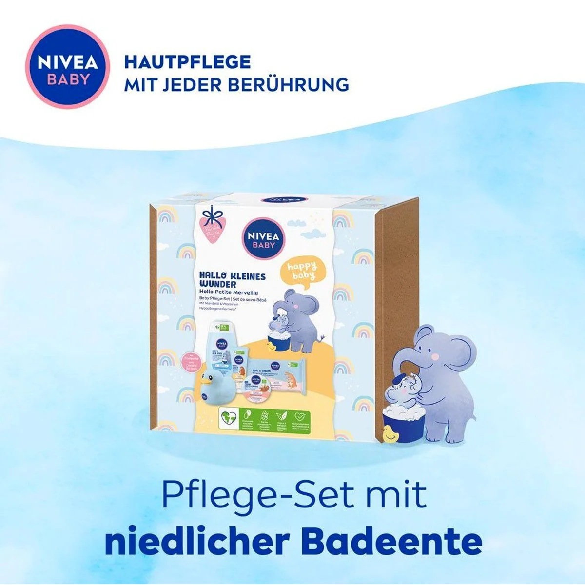 Nivea Hallo Kleines Wunder Pflege-Set, sanfte Reinigung, gezielte Pflege, praktische Begleiter 3