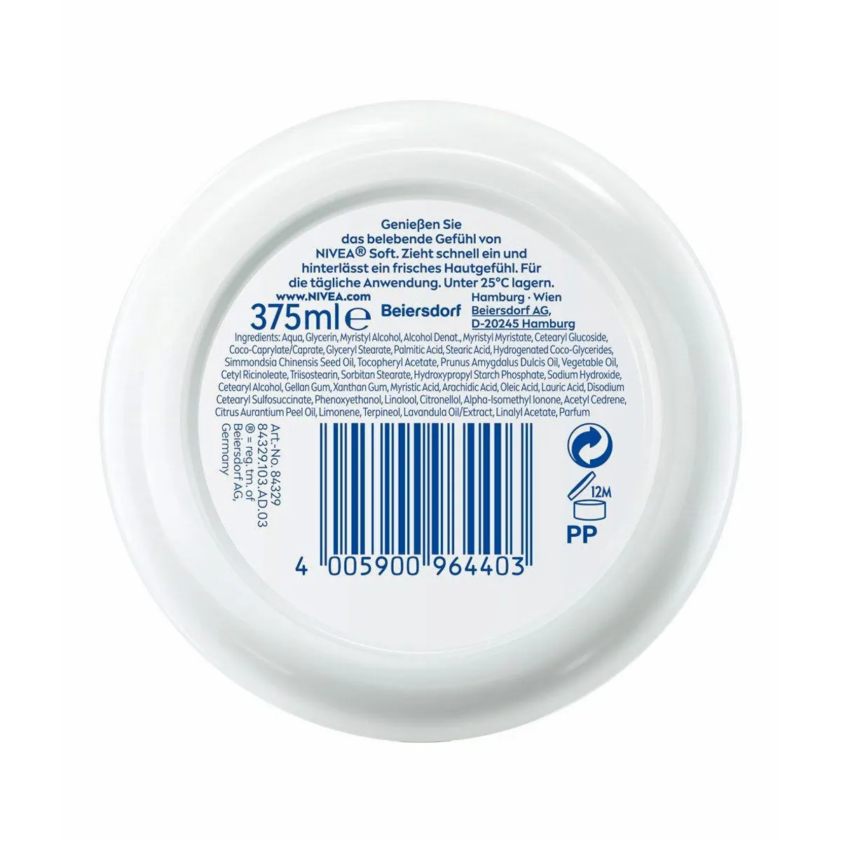 Nivea Soft Feuchtigkeitscreme, 48h intensive Feuchtigkeit, vegane Formel, 3 x 375ml 5