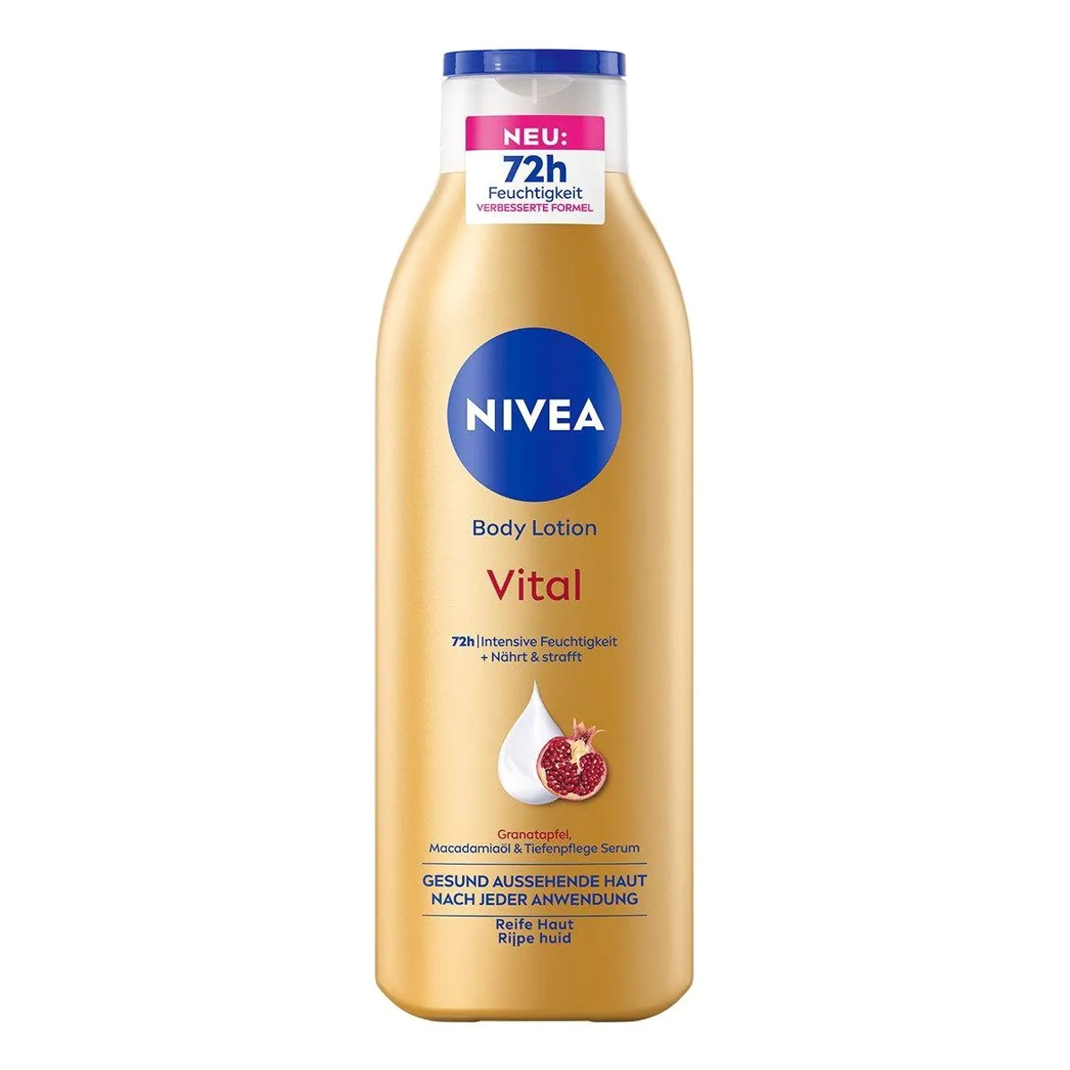 Nivea Vital Körperlotion 3 x 250ml, Granatapfel & Macadamiaöl — Intensive Feuchtigkeit, Hautstraffung, Schnell einziehend 2