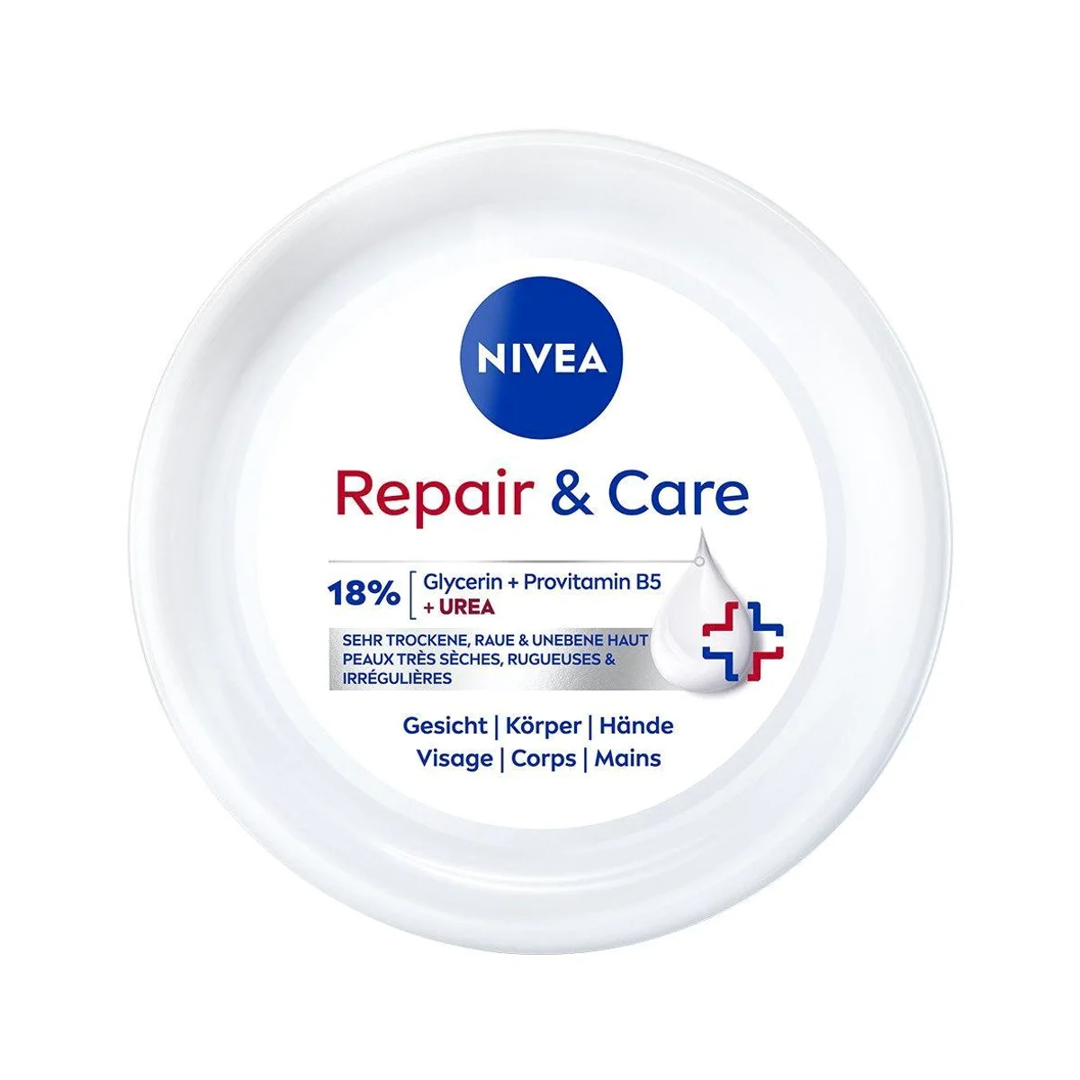 Nivea Repair & Care Creme, intensive Feuchtigkeit für trockene Haut — 18% Urea, Provitamin B5, Glycerin 4