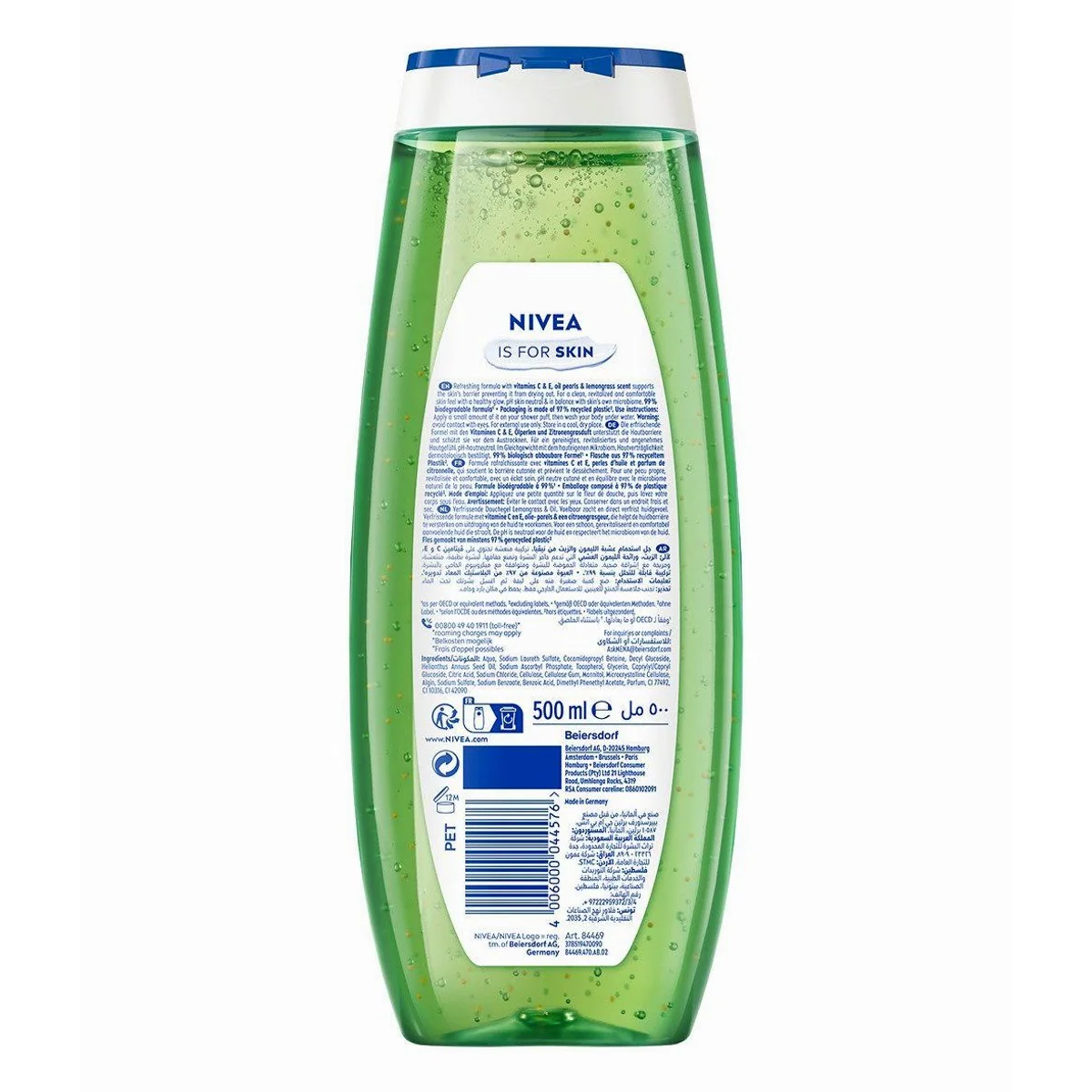 Nivea Duschgel Pflegedusche Lemongrass & Oil, erfrischend und pflegend — 4 x 500 ml 3