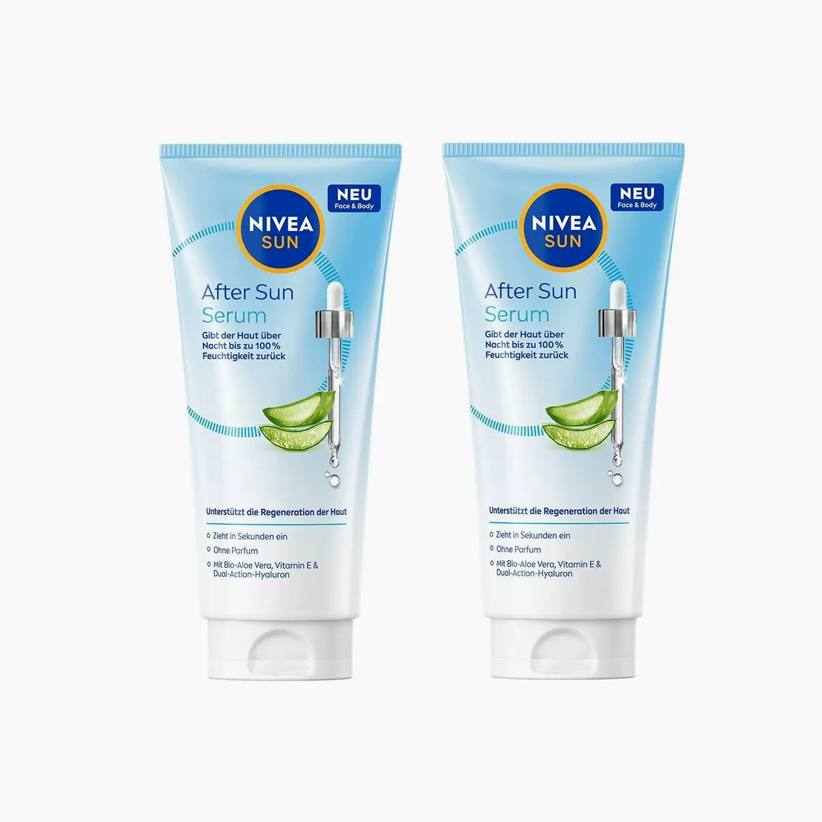 Nivea Sun After Sun Serum, intensiv feuchtigkeitsspendend mit Bio-Aloe Vera — 2 x 100ml Set