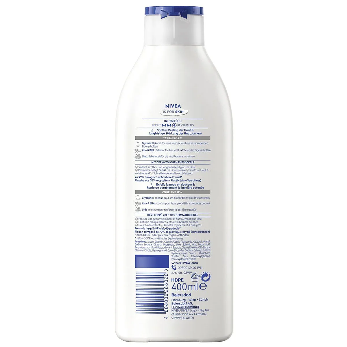 Nivea Repair & Care Urea Body Lotion, Intensivpflege für sehr trockene Haut — 72h Feuchtigkeit, sanftes Peeling, sichtbar glattere Haut 4