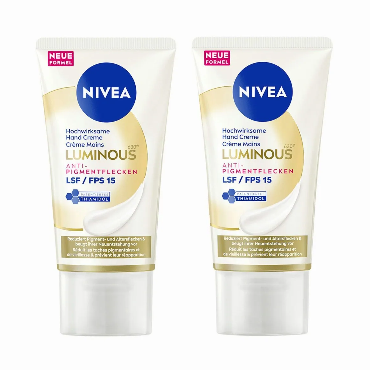 Nivea LUMINOUS630 Handbalsam, Anti-Pigmentflecken — 2-tlg. Set mit intensiver Feuchtigkeit