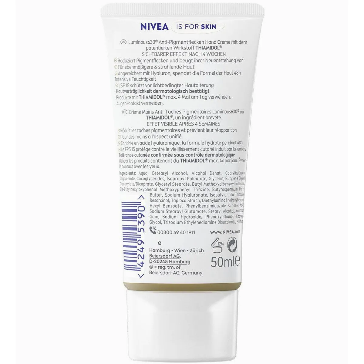 Nivea LUMINOUS630 Handbalsam, Anti-Pigmentflecken — 2-tlg. Set mit intensiver Feuchtigkeit 3