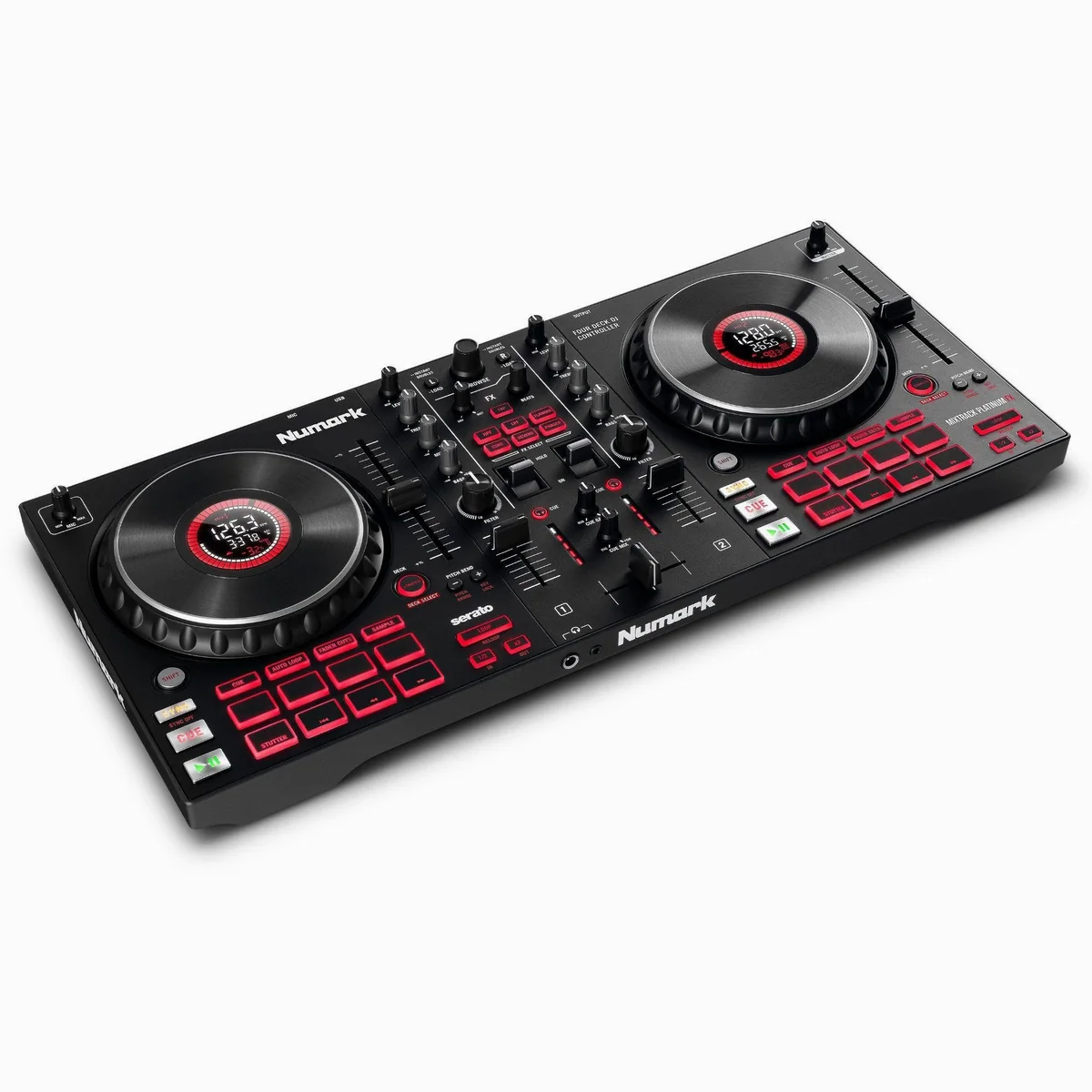 Numark Mixtrack Platinum FX DJ-Controller, präzise Steuerung, integrierte Displays 2