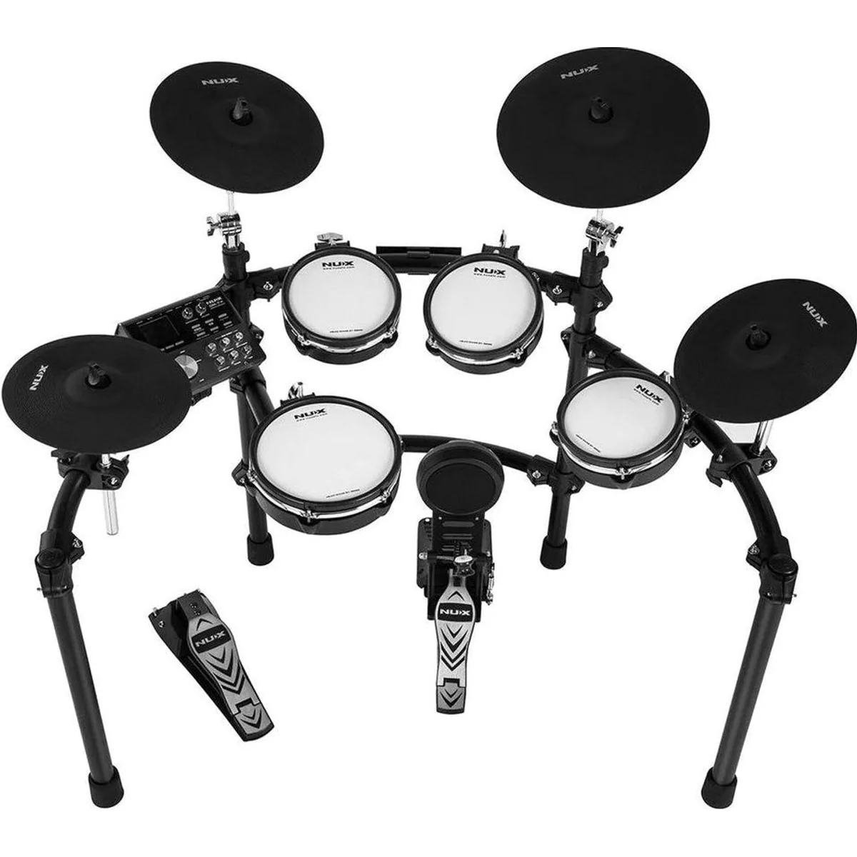Nux DM-7X E-Drum Set, authentisches Spielgefühl, vielseitige Übungsfunktionen, Bluetooth-Konnektivität
