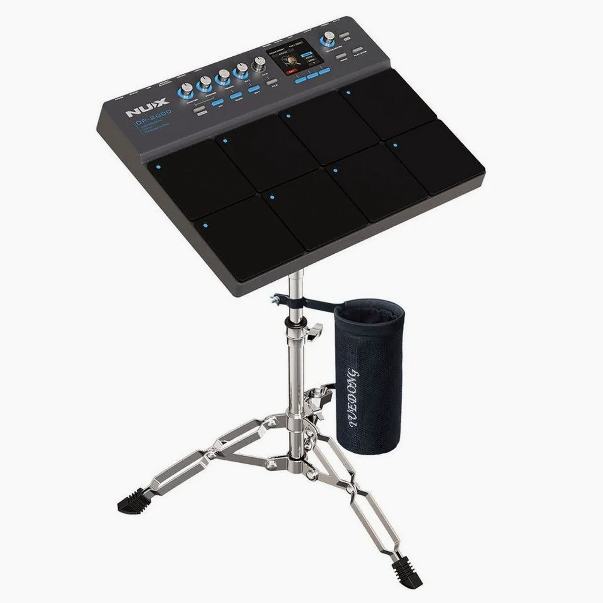 Nux DP-2000 E-Drum, professionelles Percussion-Pad mit Ständer und Drumstick-Halter