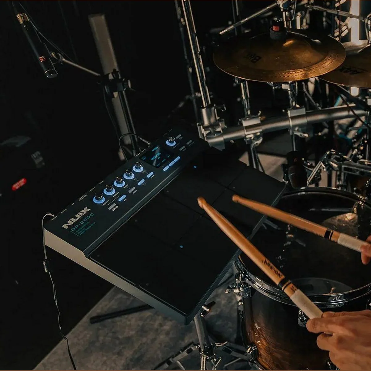 Nux DP-2000 E-Drum, professionelles Percussion-Pad mit Ständer und Drumstick-Halter 5