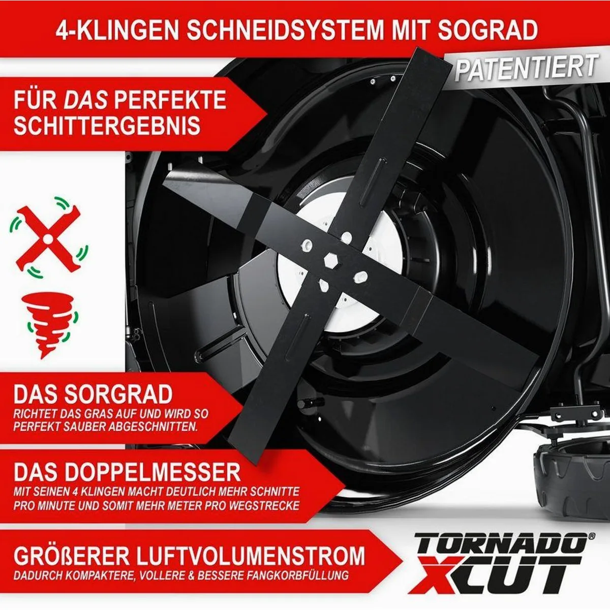 Onbest TXC-3646 Benzin-Rasenmäher, 5-in-1 Funktion, 4,9 PS, 46 cm Schnittbreite 2