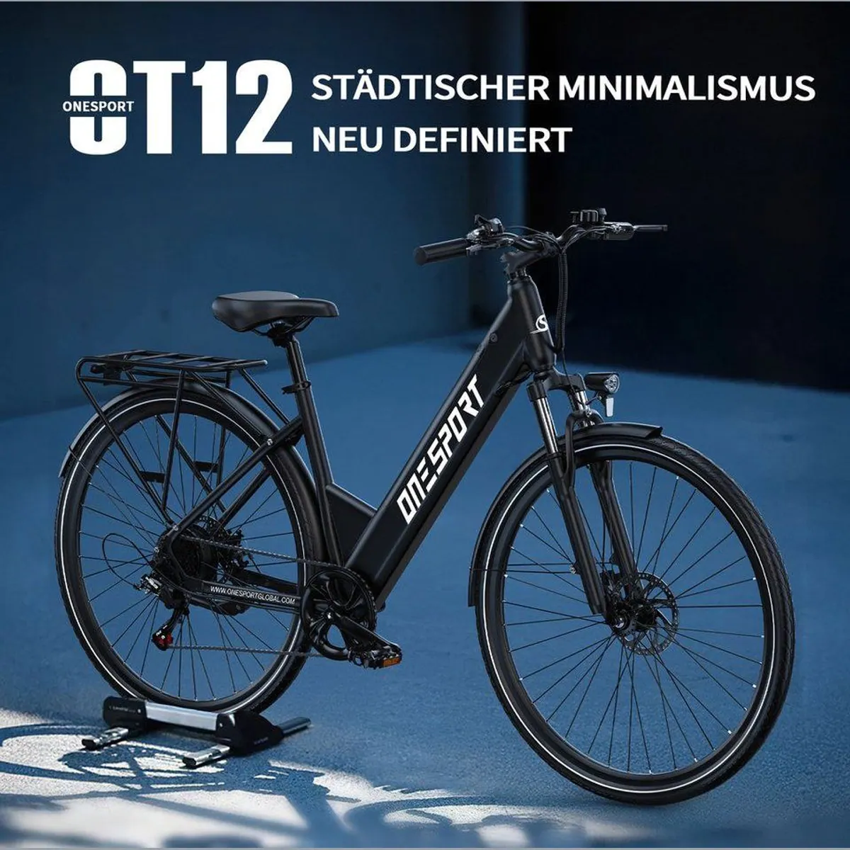 Onesport OT12 City-E-Bike, 250W Motor, 100 km Reichweite, hydraulische Federgabel 2