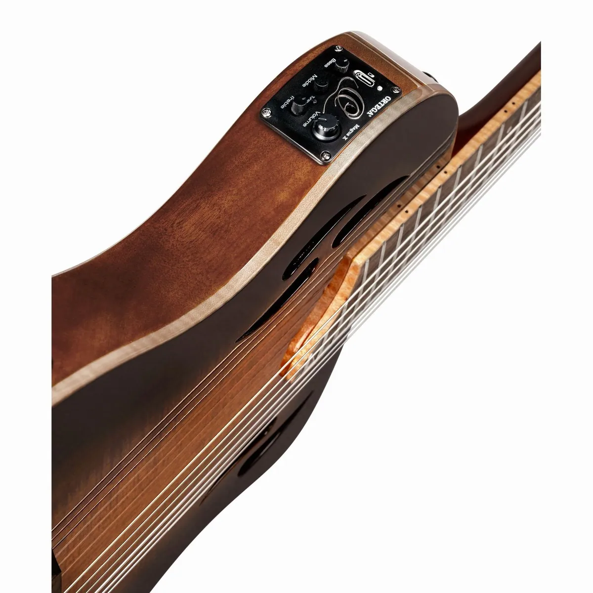 ORTEGA Guitars RTPDLX-ACA Akazien Burst, massive Akaziendecke, elegantes Design, integrierter MagusX Tonabnehmer 5