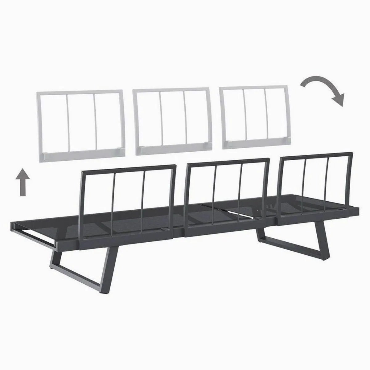 OUTLIV. Lucca Gartenloungesofa, Aluminium, reißfest, witterungsbeständig, Relaxfunktion 5