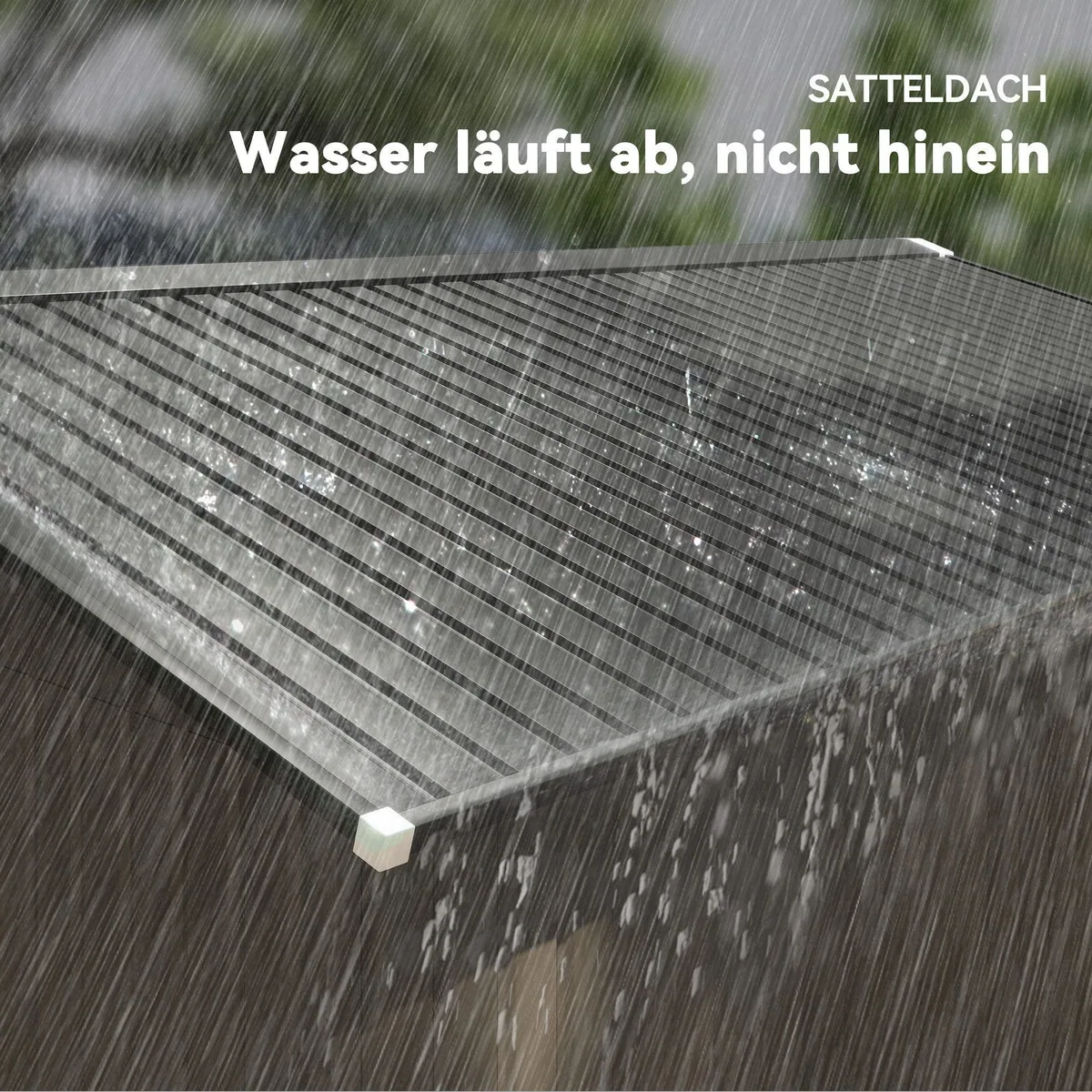 Outsunny Gerätehaus Gartenhaus, wetterfest, geräumig, mit Schiebetüren 5