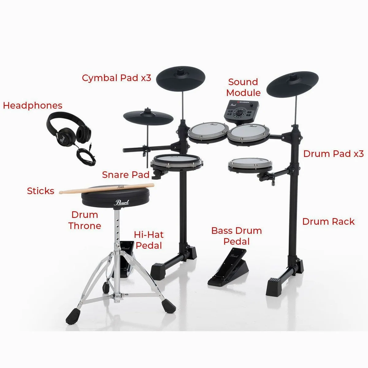 Pearl Drums ERS-1000 eRoadshow E-Drum, vielseitige Soundpalette, kompakte Bauweise 2
