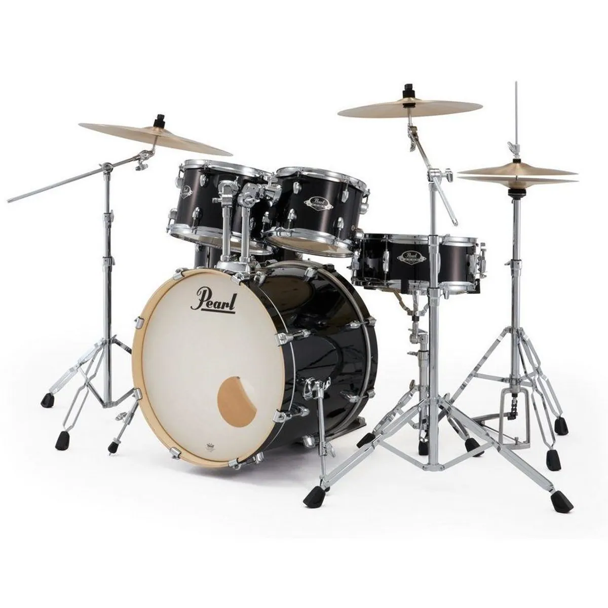 Pearl Drums Export EXX705NBR-C31, Komplettset mit Hocker, edles Jet Black Finish 5