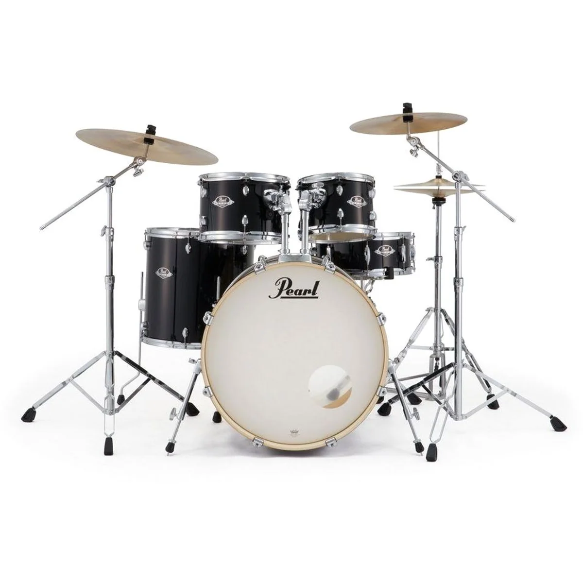 Pearl Drums Export EXX725Z-C31 Schlagzeug, Komplettset mit Sabian Beckenset, Jet Black Finish 3