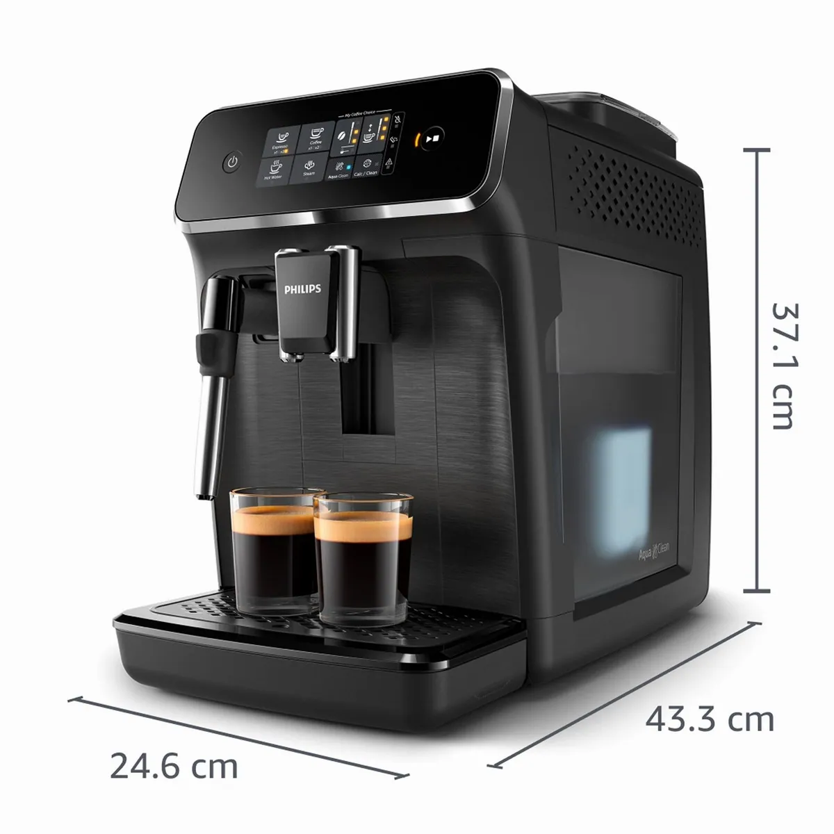 Philips EP2220/10 Kaffeevollautomat, 2 Kaffeespezialitäten, Panarello Milchschäumer, anpassbare Aromastärke 3