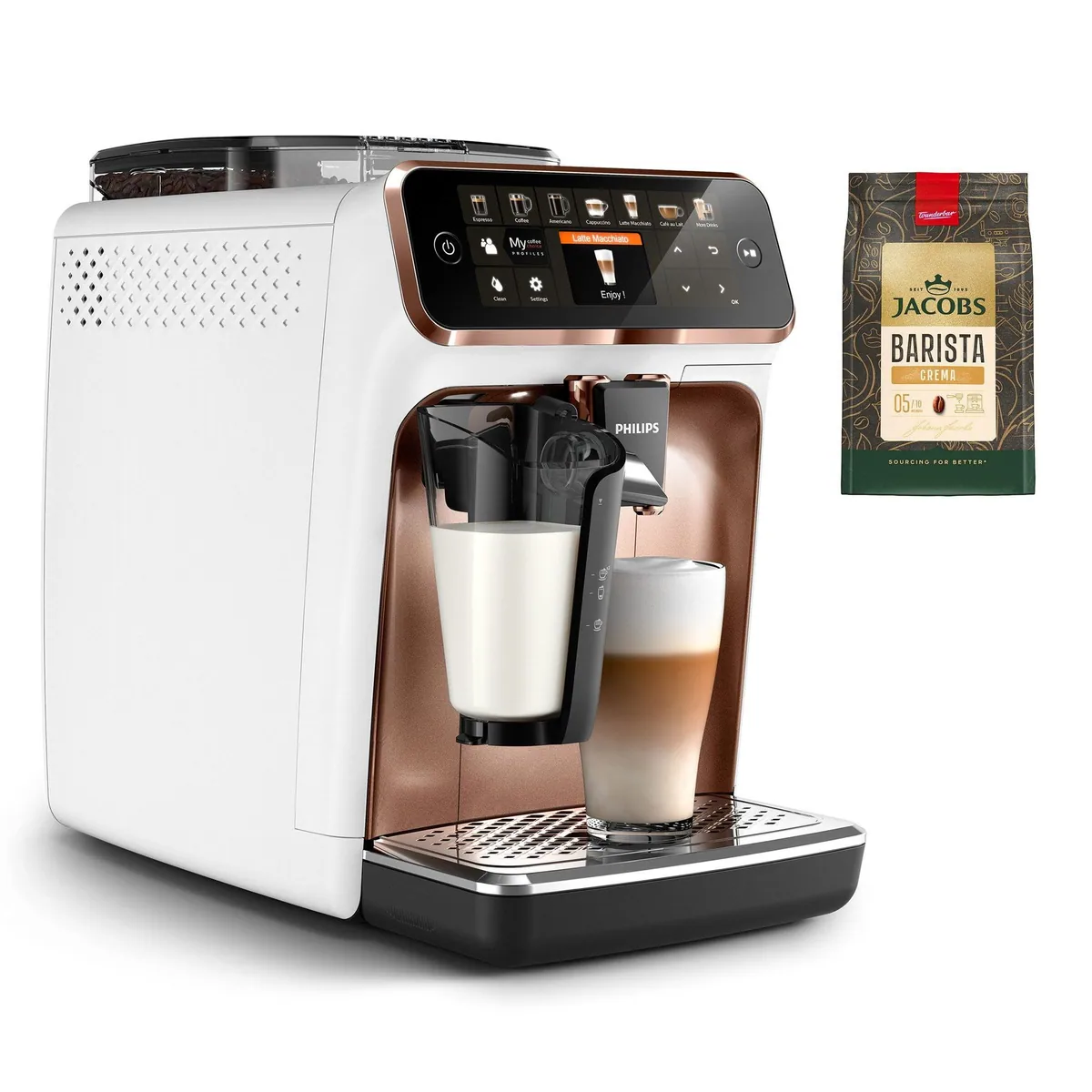 Philips EP5443/70 Kaffeevollautomat, 12 Kaffeespezialitäten, LatteGo Milchsystem, 4 Benutzerprofile