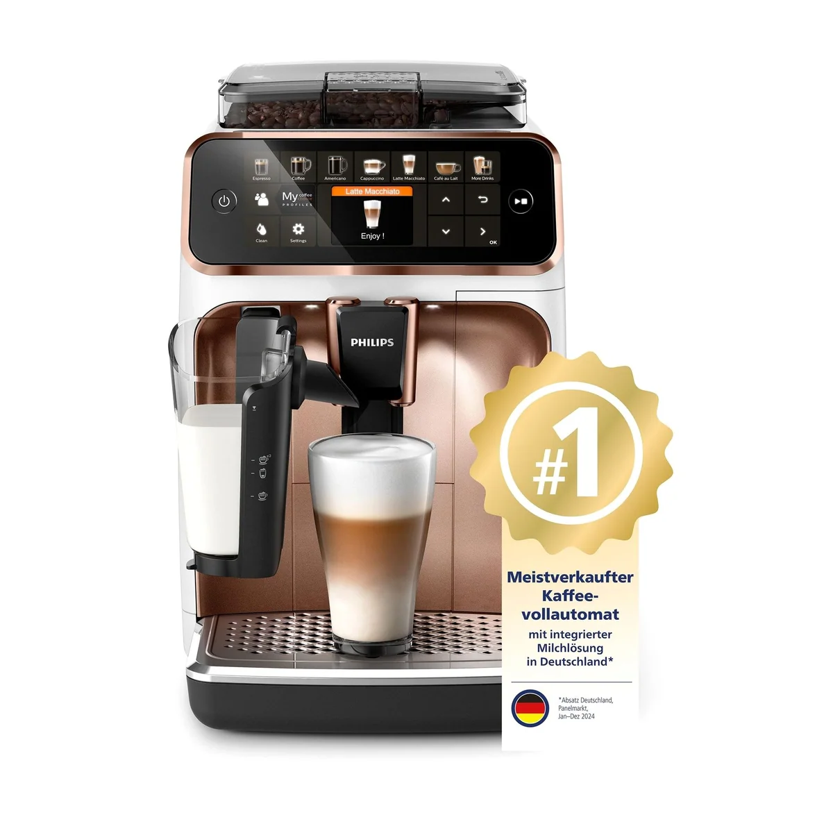 Philips EP5443/70 Kaffeevollautomat, 12 Kaffeespezialitäten, LatteGo Milchsystem, 4 Benutzerprofile 3