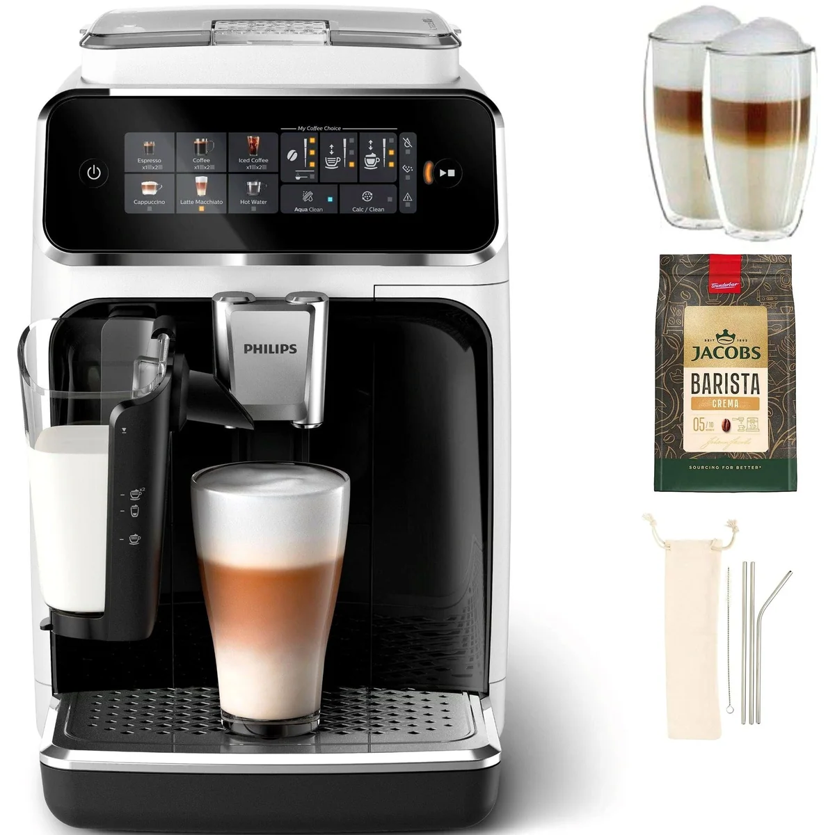 Philips Kaffeevollautomat EP3343/50, 6 Getränkevarianten, LatteGo-Milchsystem — SilentBrew Technologie
