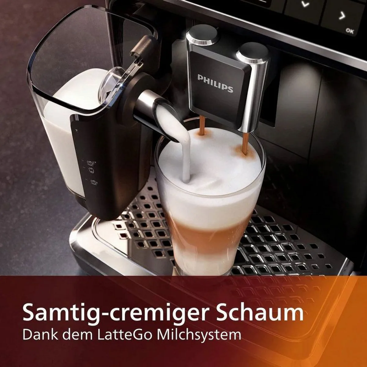 Philips Kaffeevollautomat EP5541/50, OneTouch-Funktion, TFT-Farbdisplay 5
