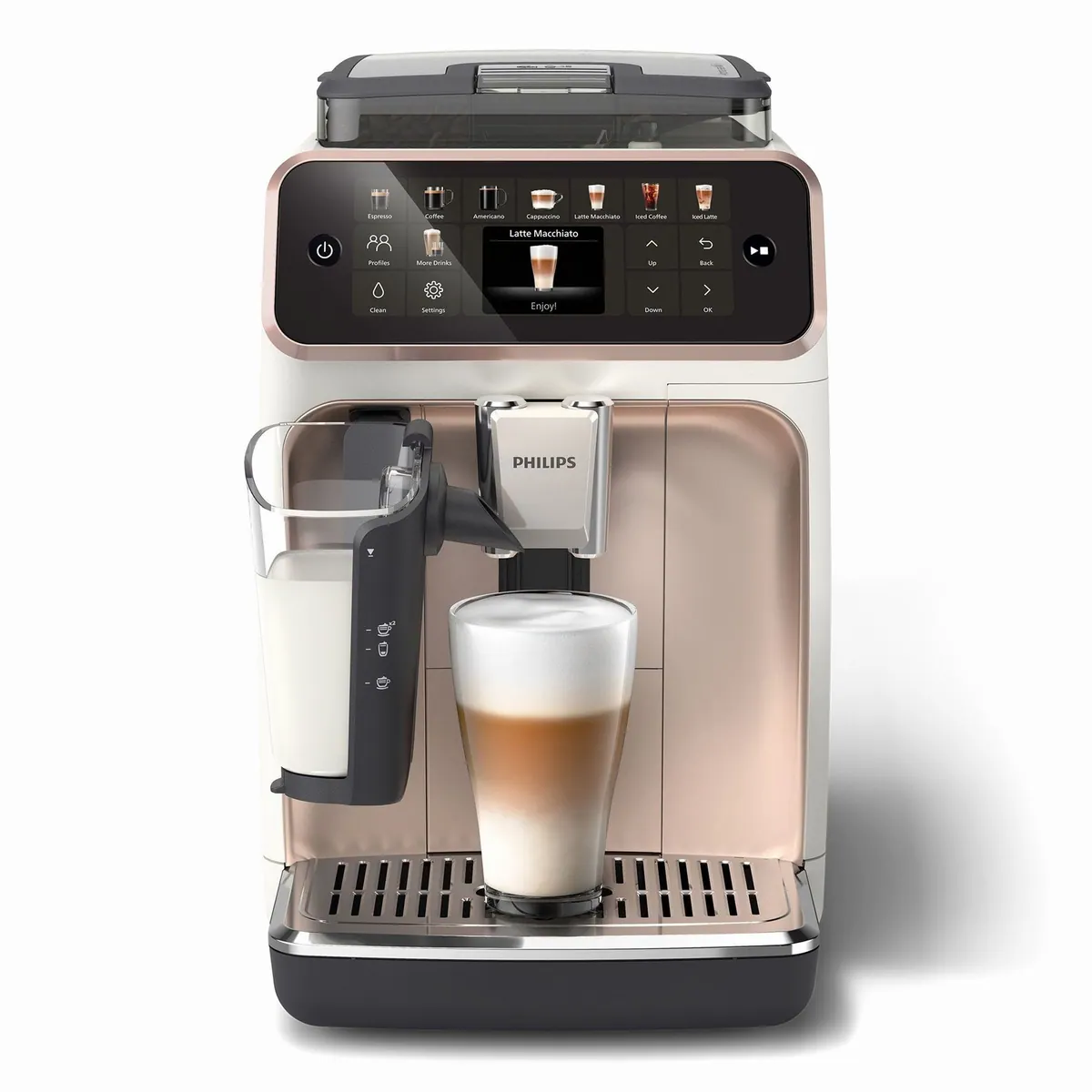 Philips Kaffeevollautomat EP5543/80, 20 Kaffeespezialitäten, LatteGo-Milchsystem, SilentBrew Technologie 3